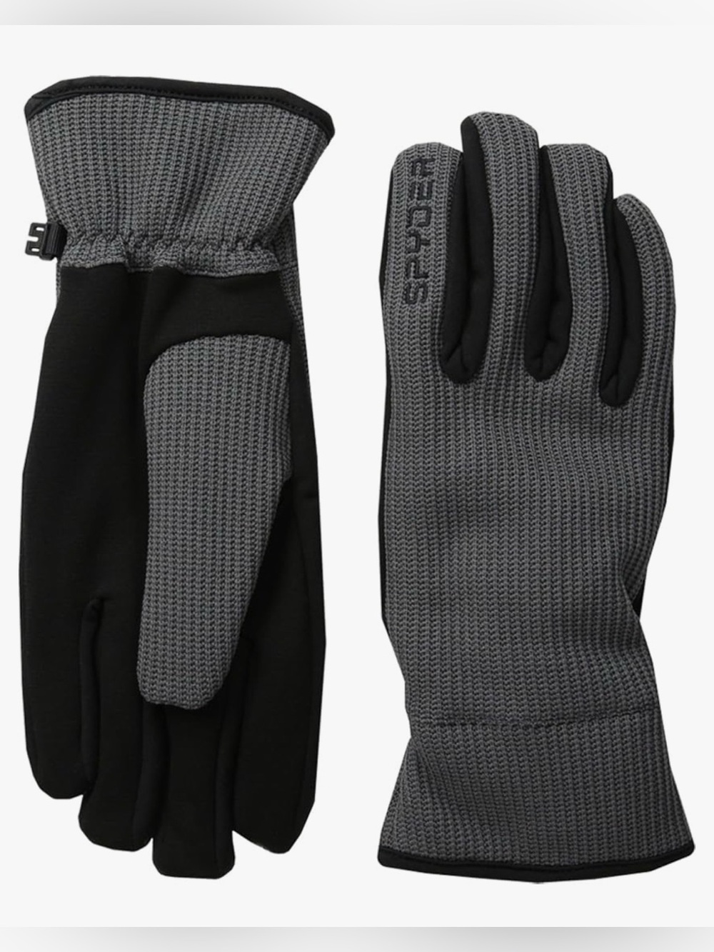 Spyder Gray and Black Knit Tech Gloves